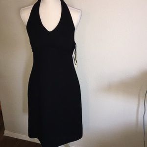 Amanda Smith size 6P little black halter dress